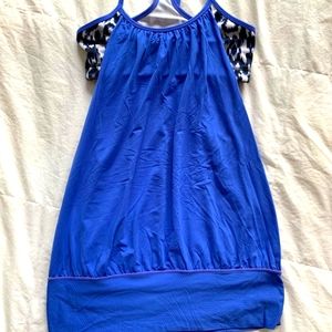 Blue and Animal Print No Limits Tank
